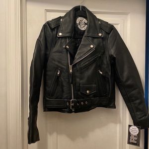 NWT The Alley genuine leather biker jacket size XS
